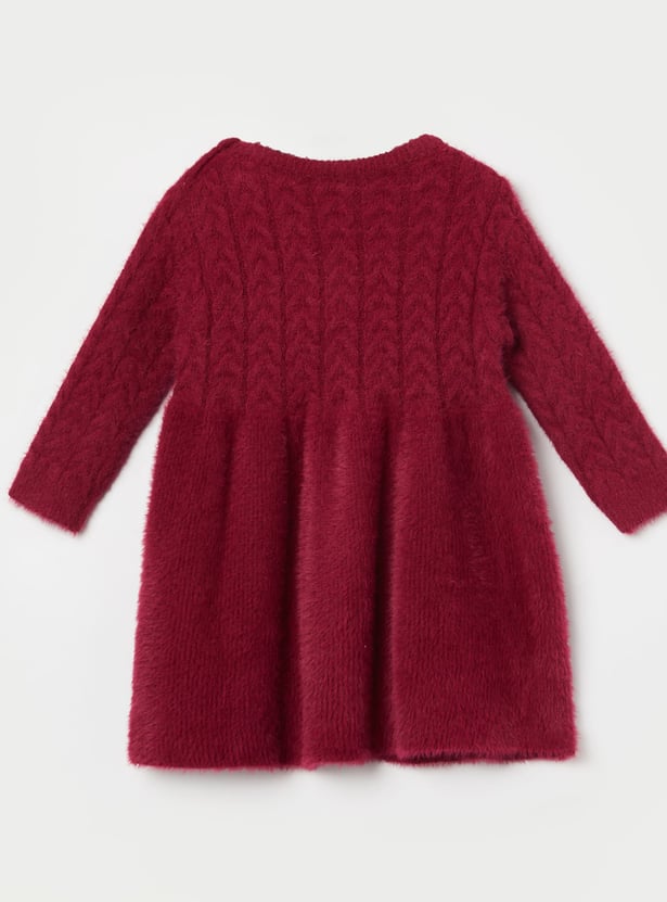 JUNIORS Girls Braided Knit Sweater Dress