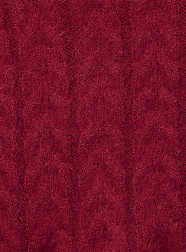 JUNIORS Girls Braided Knit Sweater Dress