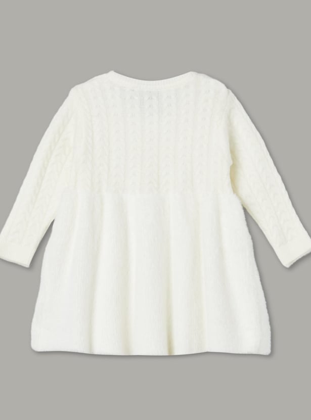 JUNIORS Girls Braided Fuzzy Sweater