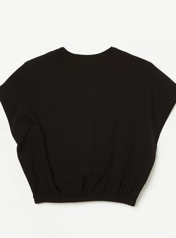 FAME FOREVER Girls Teddy Bear Print Blouson Top