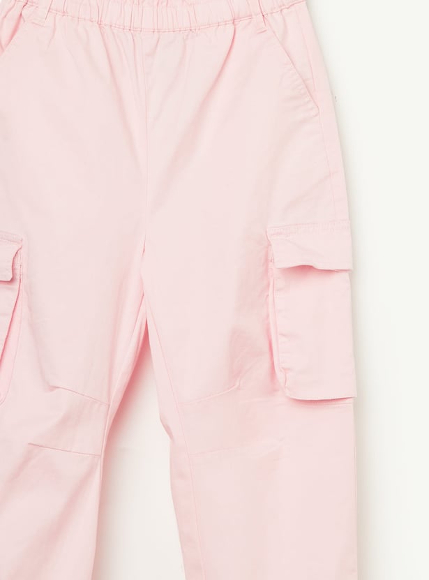 FAME FOREVER Girls Solid Cargo Joggers