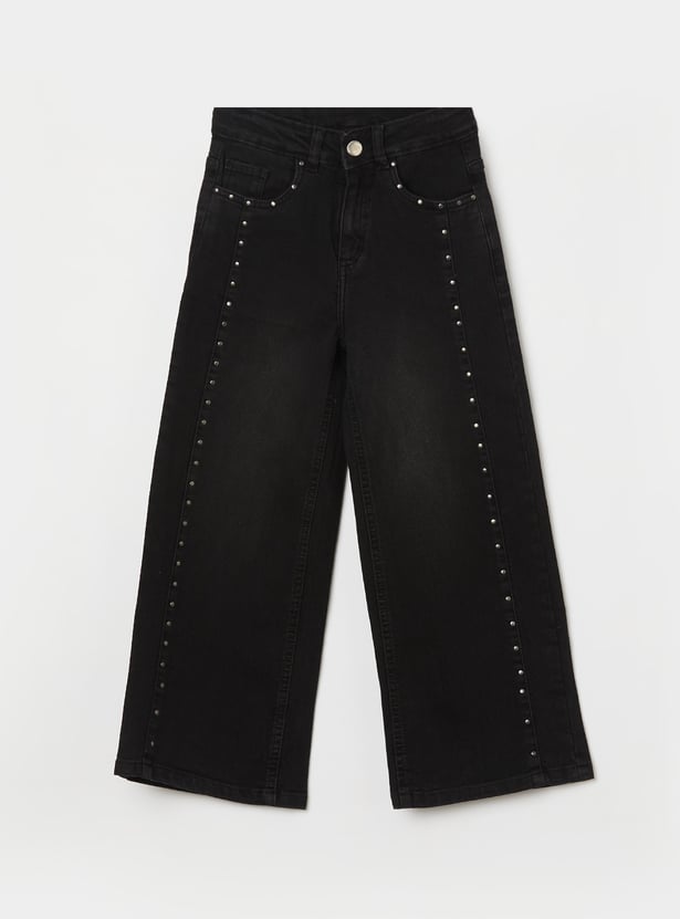 FAME FOREVER Girls Studded Regular Fit Shirt