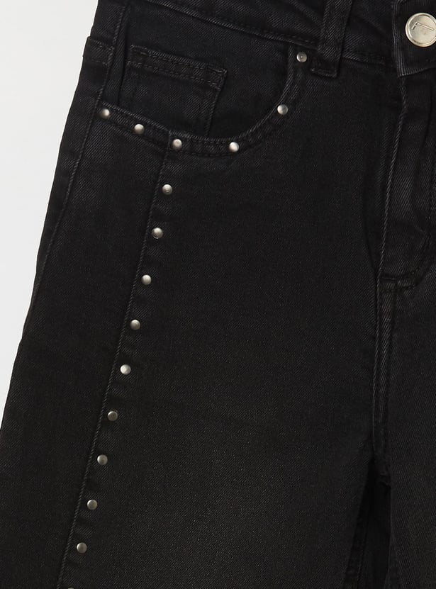 FAME FOREVER Girls Studded Regular Fit Shirt