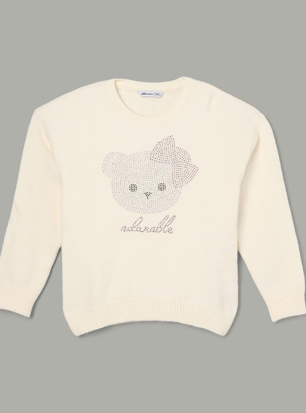 FAME FOREVER Girls Embellished Sweater