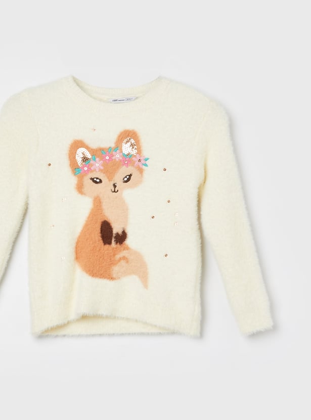 FAME FOREVER Girls Embellished Sweater