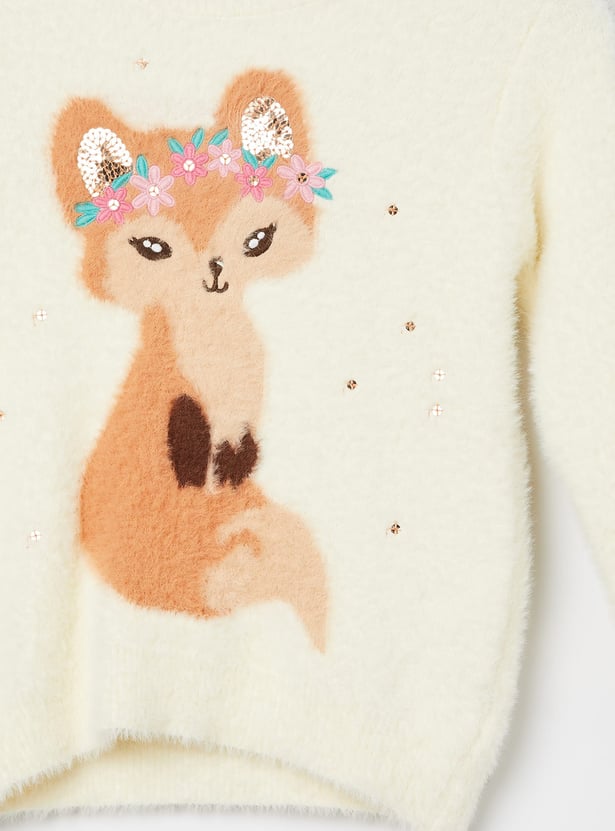 FAME FOREVER Girls Embellished Sweater