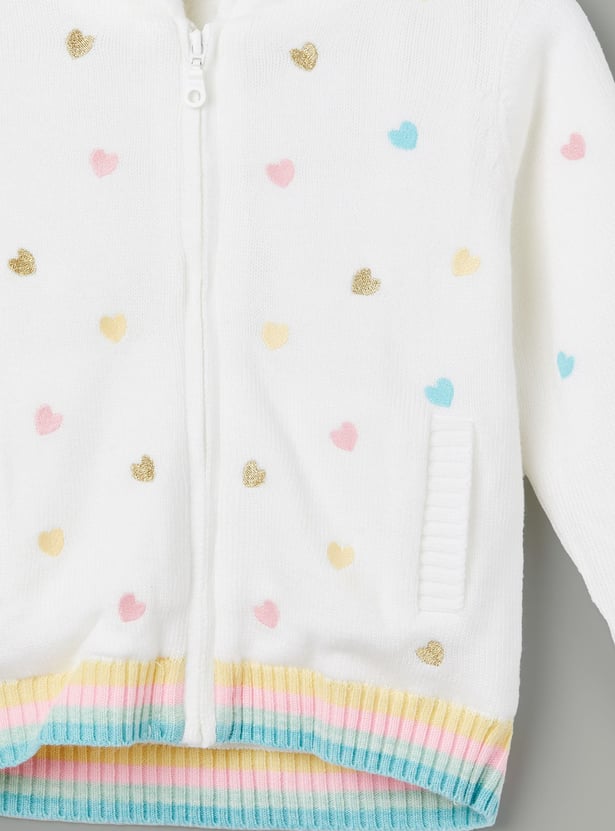 FAME FOREVER Girls Embroidered Hooded Sweater