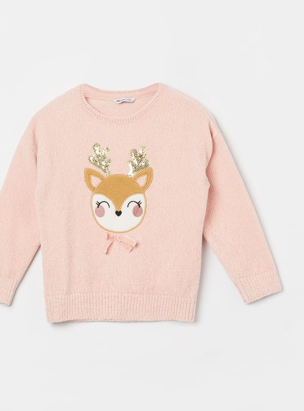 FAME FOREVER Girls Embellished Sweater