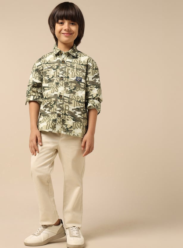 US POLO ASSN KIDS Boys Printed Shirt