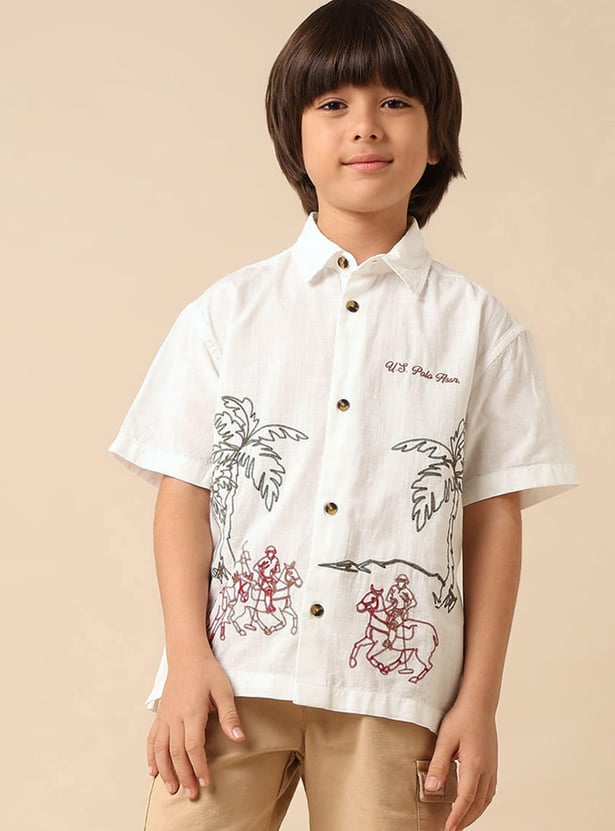 US POLO ASSN KIDS Boys Embroidered Shirt