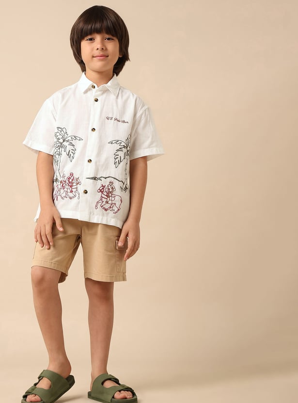US POLO ASSN KIDS Boys Embroidered Shirt