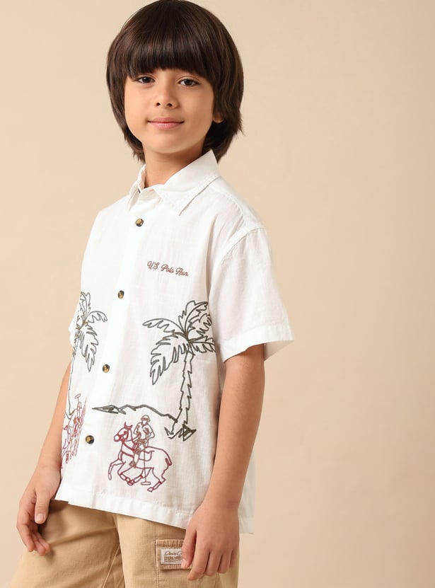 US POLO ASSN KIDS Boys Embroidered Shirt