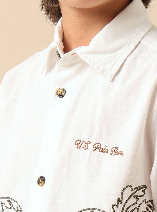 US POLO ASSN KIDS Boys Embroidered Shirt
