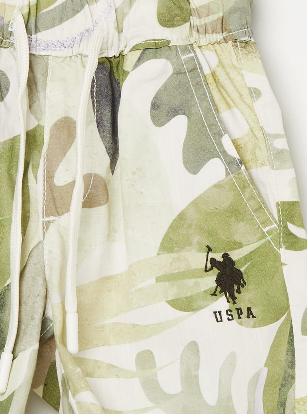 US POLO ASSN KIDS Boys Tropical Print Shorts