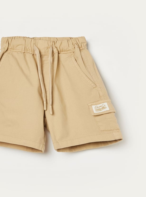 US POLO ASSN KIDS Boys Checked Woven Cargo Shorts