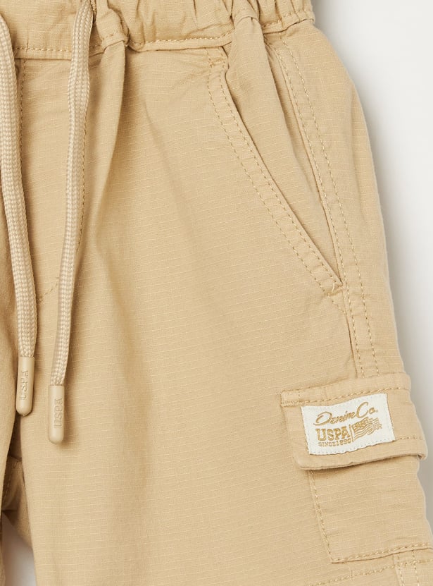 US POLO ASSN KIDS Boys Checked Woven Cargo Shorts