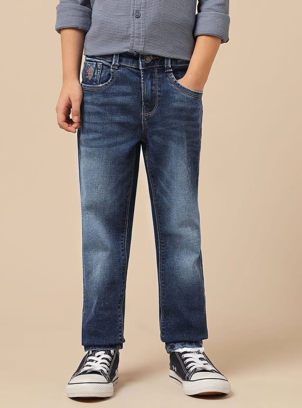 US POLO ASSN KIDS Boys Washed Relaxed Fit Jeans