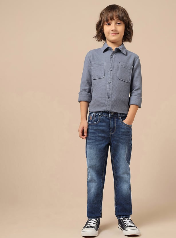 US POLO ASSN KIDS Boys Washed Relaxed Fit Jeans