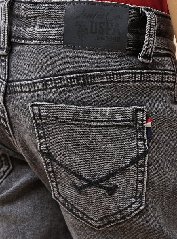 US POLO ASSN KIDS Boys Washed Comfort Fit Cargo Jeans