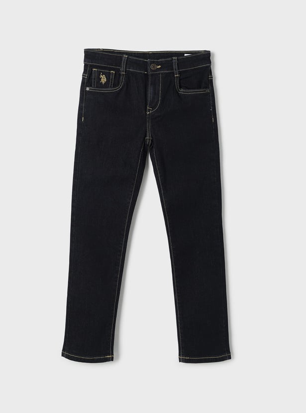 US POLO ASSN KIDS Boys Darkwashed Slim Fit Jeans