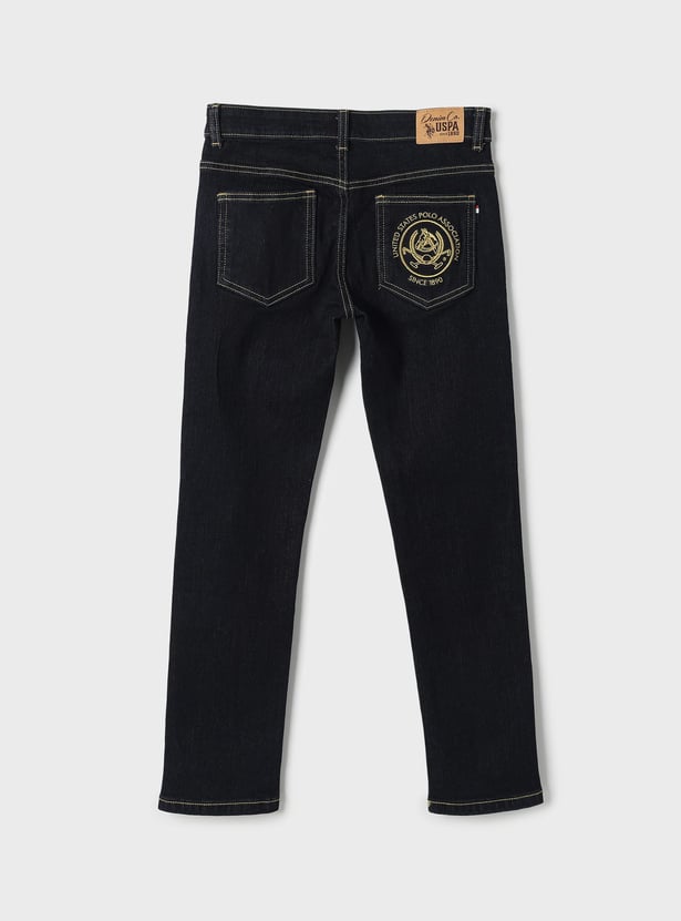 US POLO ASSN KIDS Boys Darkwashed Slim Fit Jeans