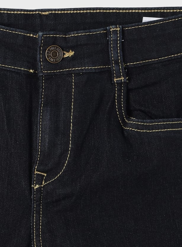 US POLO ASSN KIDS Boys Darkwashed Slim Fit Jeans