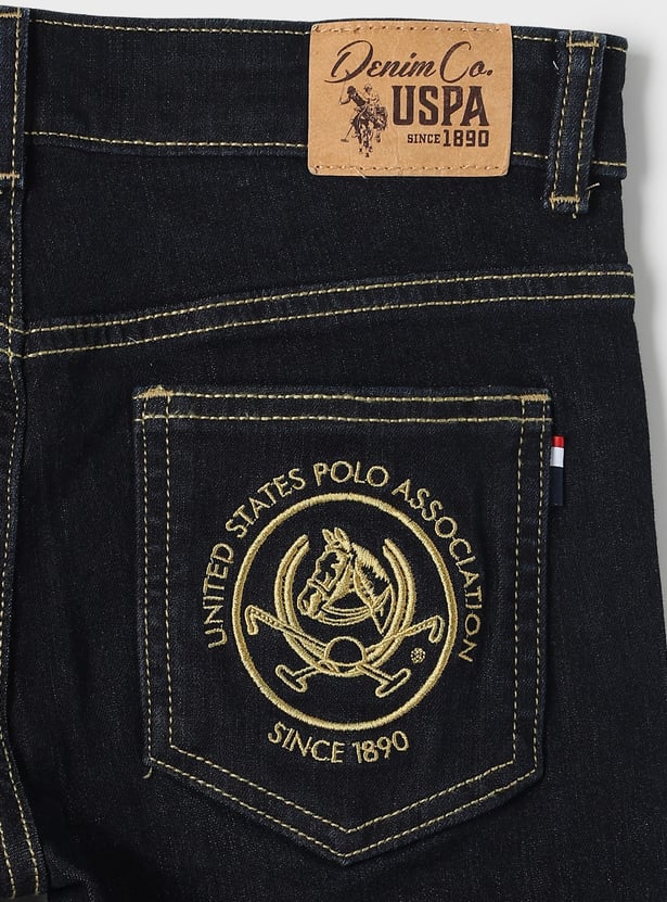 US POLO ASSN KIDS Boys Darkwashed Slim Fit Jeans
