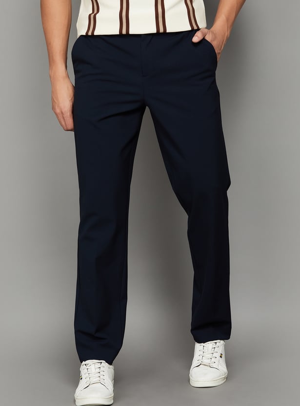 CELIO Solid Regular Fit Trousers