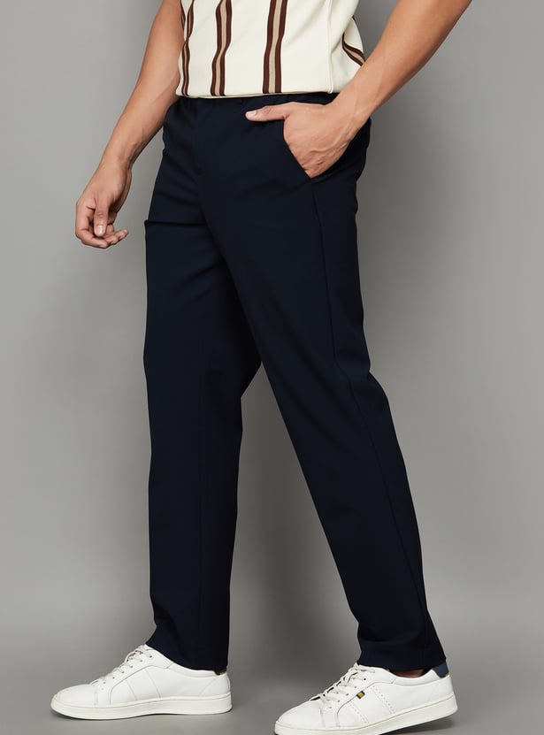 CELIO Solid Regular Fit Trousers