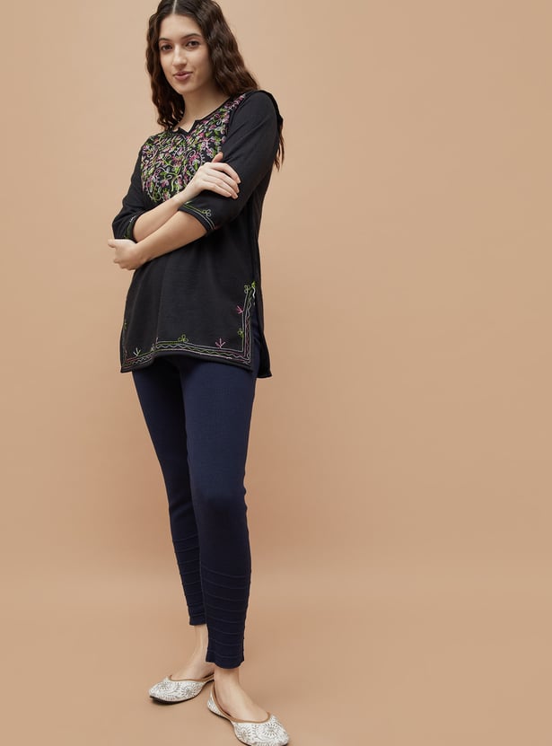 MELANGE Knitted Straight Pants