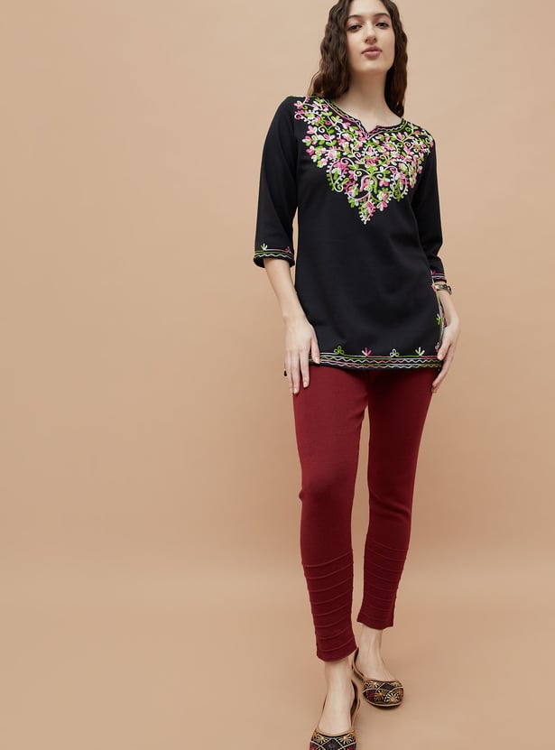 MELANGE Knitted Straight Pants