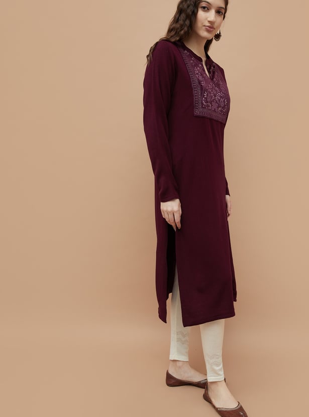MELANGE Printed Winter Straight Kurta