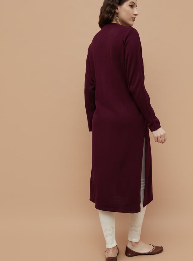 MELANGE Printed Winter Straight Kurta