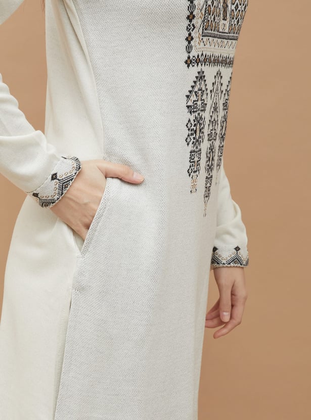 MELANGE Ethnic Motif Straight Winter Kurta