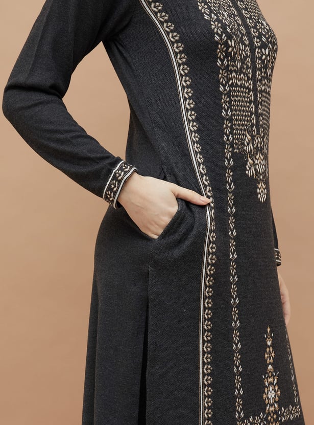 MELANGE Knitted Winter Straight Kurta