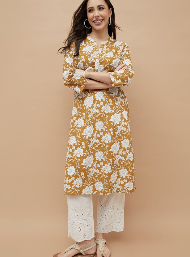 MELANGE Floral Print Straight Kurta