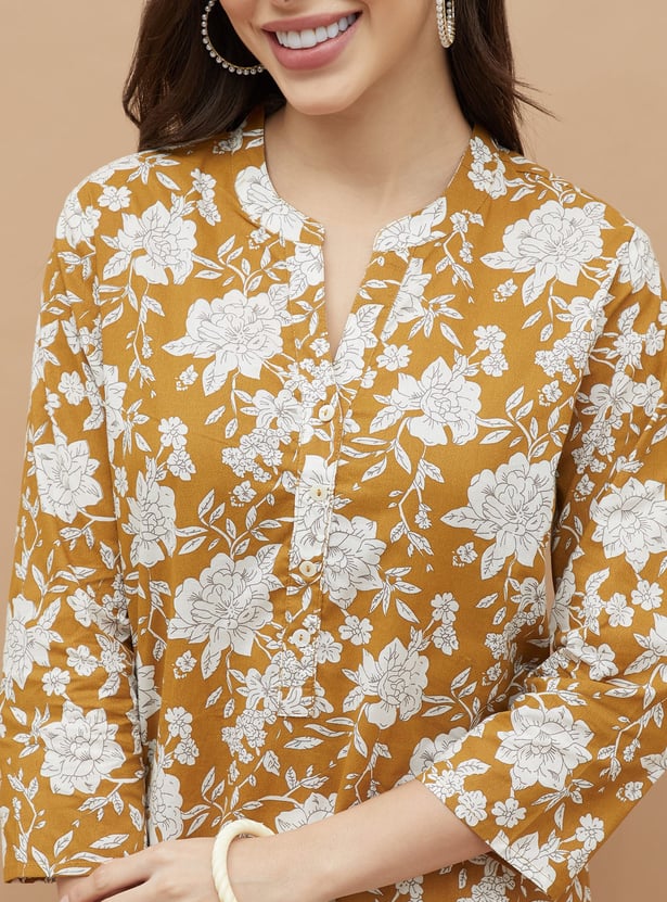 MELANGE Floral Print Straight Kurta