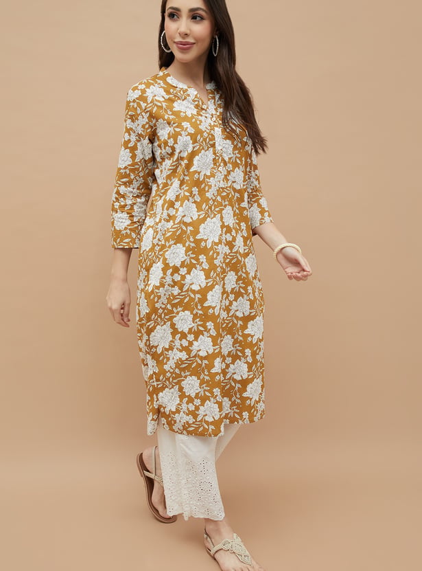 MELANGE Floral Print Straight Kurta