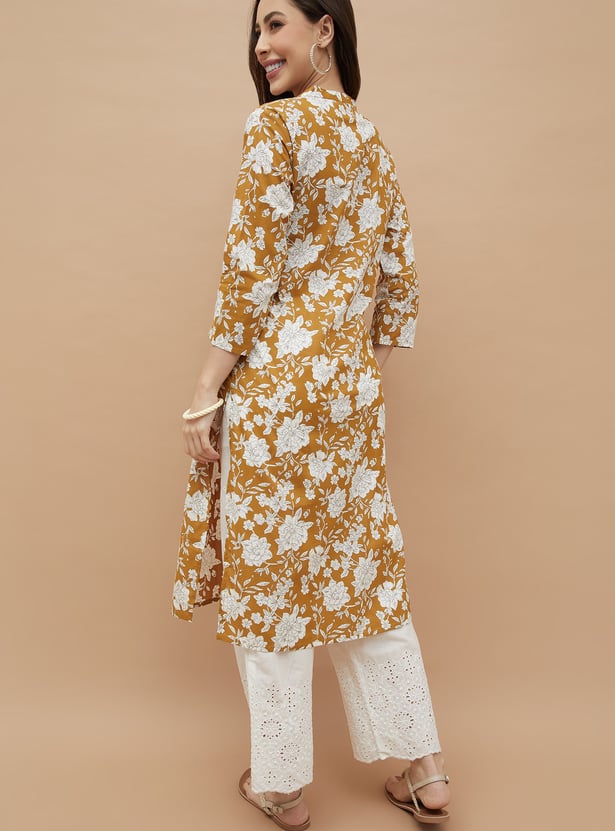 MELANGE Floral Print Straight Kurta