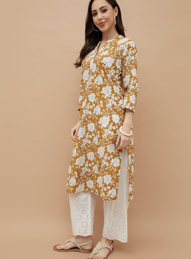 MELANGE Floral Print Straight Kurta
