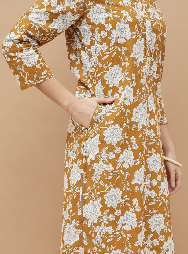 MELANGE Floral Print Straight Kurta