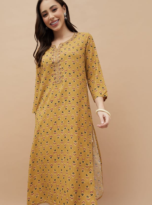 MELANGE Embroidered Straight Kurta