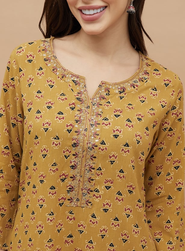 MELANGE Embroidered Straight Kurta