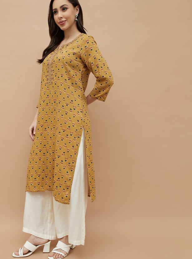 MELANGE Embroidered Straight Kurta