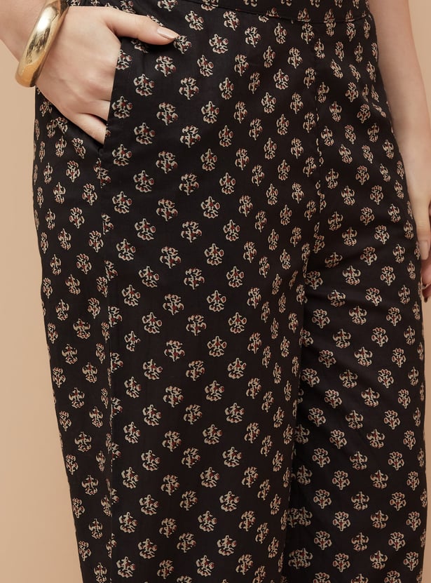 MELANGE Ethnic Motif Printed Straight Kurta Set