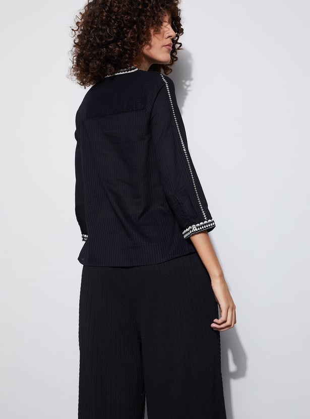 FAME FOREVER Embroidered Top