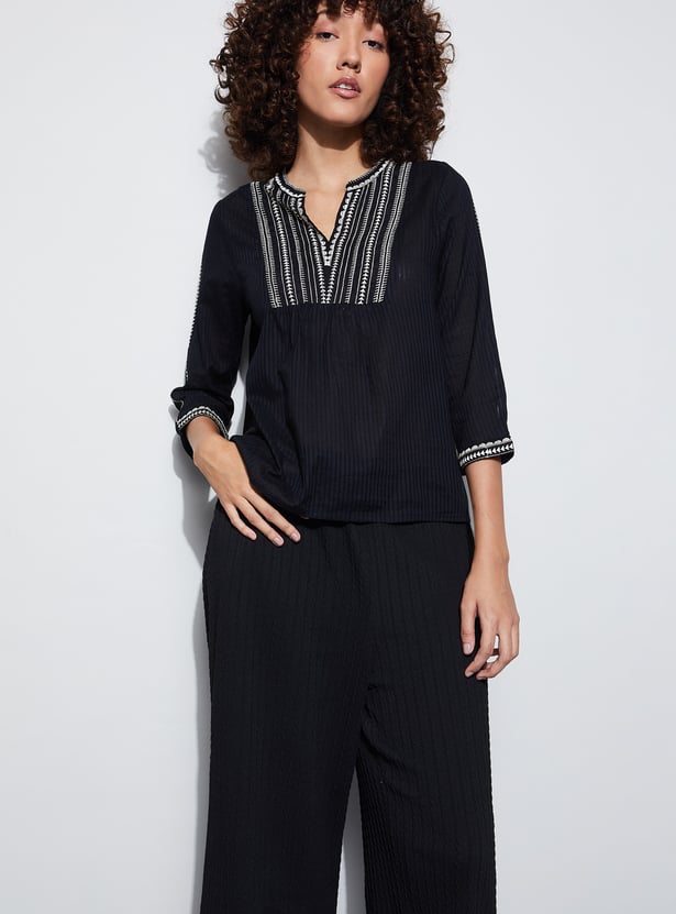 FAME FOREVER Embroidered Top