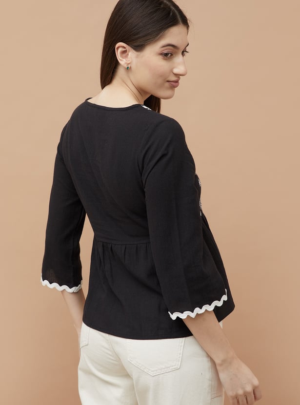 FAME FOREVER Embroidered Top