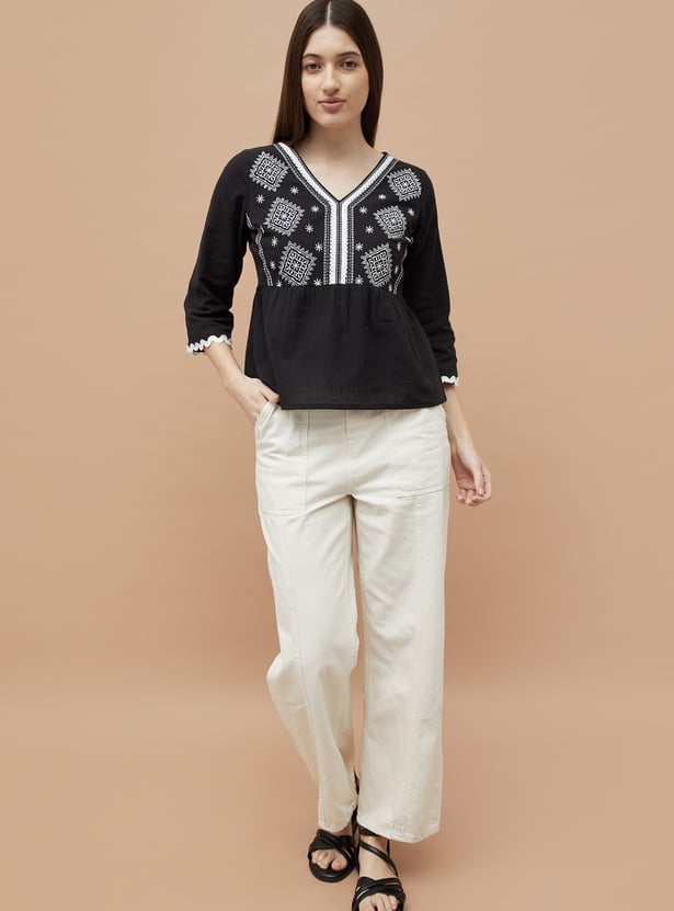 FAME FOREVER Embroidered Top