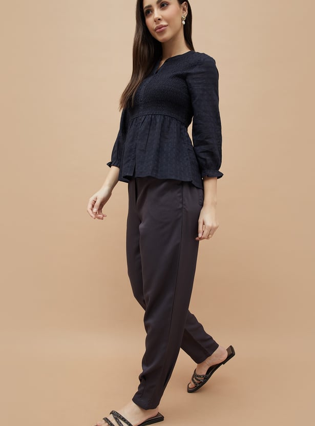 FAME FOREVER Solid Straight Trousers